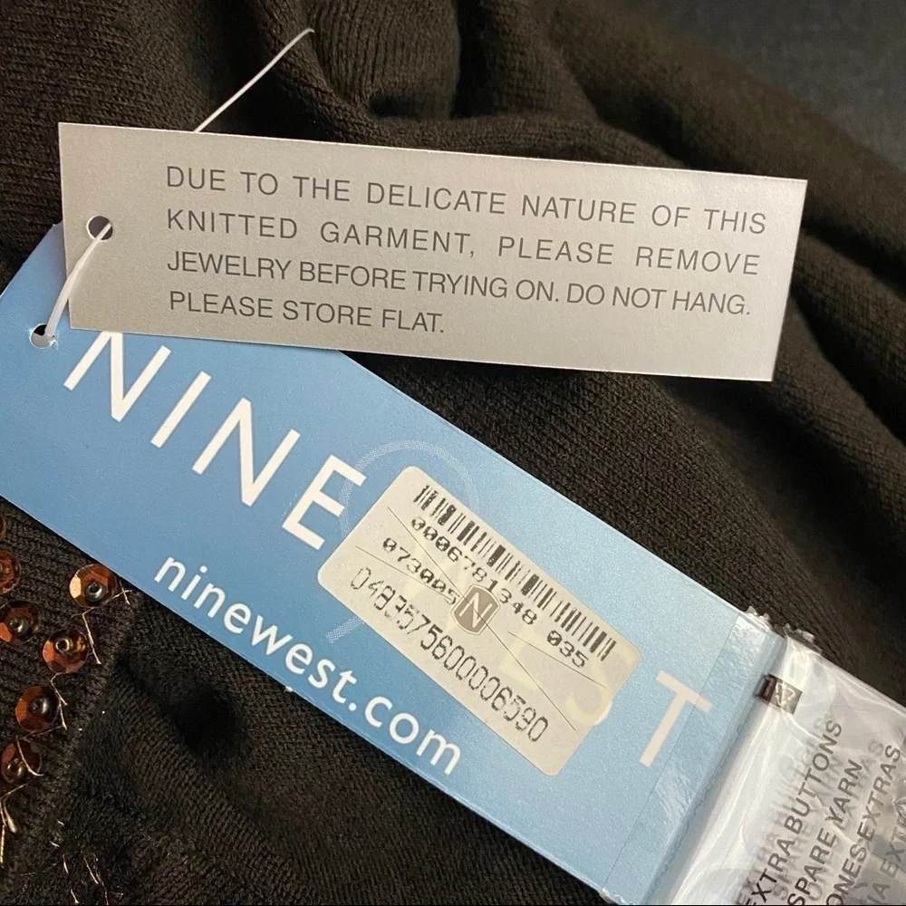 VINTAGE NINE WEST Sequined Brown Cardigan L